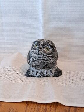 Aarktic Soapstone Carved Decorative Owl